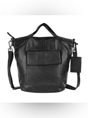 Latico Bianca Leather Crossbody Bag in Black Pebble Leather